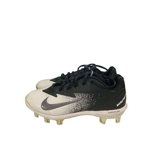 Nike 856495 Vapor Lunarlon youth size  Size 5Y Black White Baseball Cleats - Picture 2 of 6